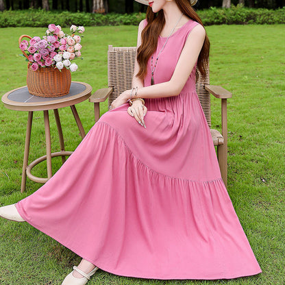Robe d'été en soie et coton à porter en extérieur