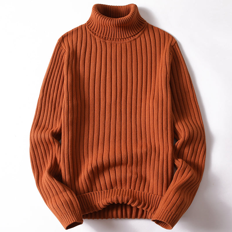 Striped Turtleneck Knit Sweater – Unisex