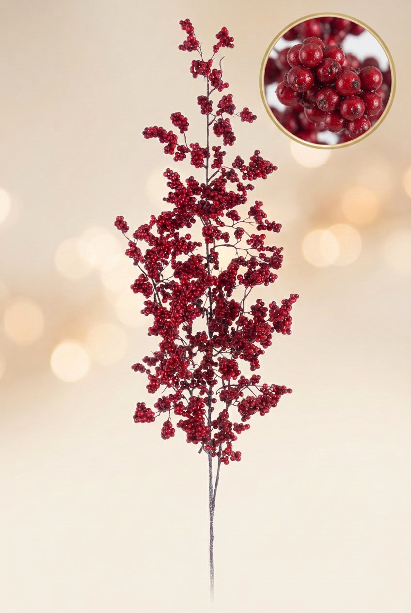 Red Berry Christmas Stem Spray – 54"