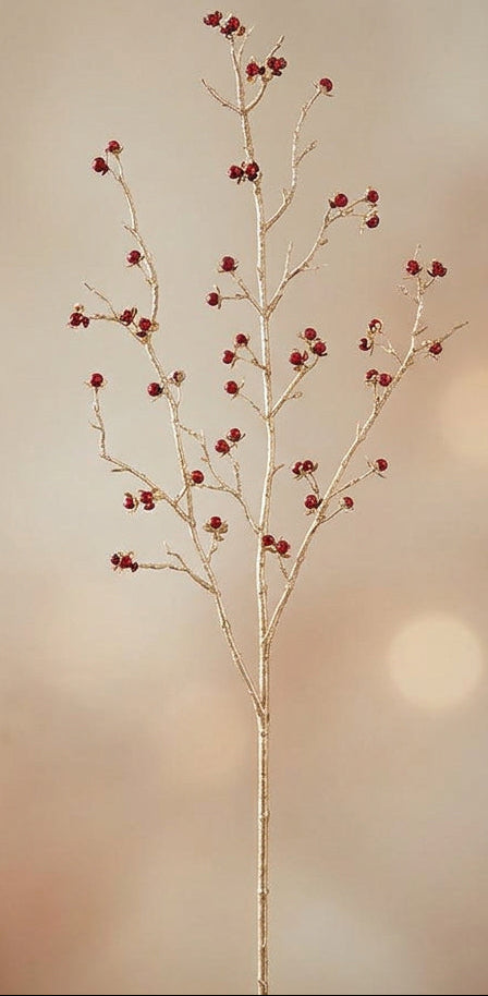 Red Berry Christmas Stem Spray – 37"