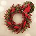 Cardinal, Red Berry & Pine Christmas Wreath – 24"