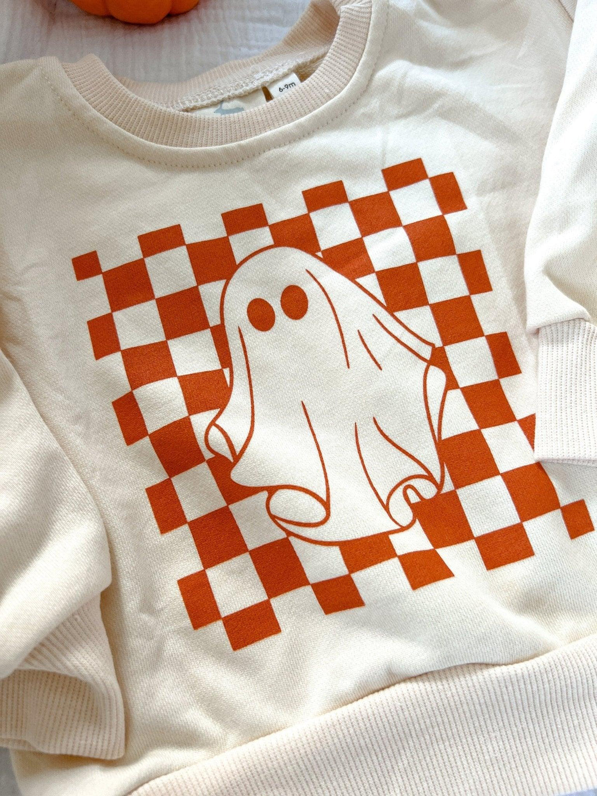 Checkered Ghost Kids Crewneck Sweatshirt