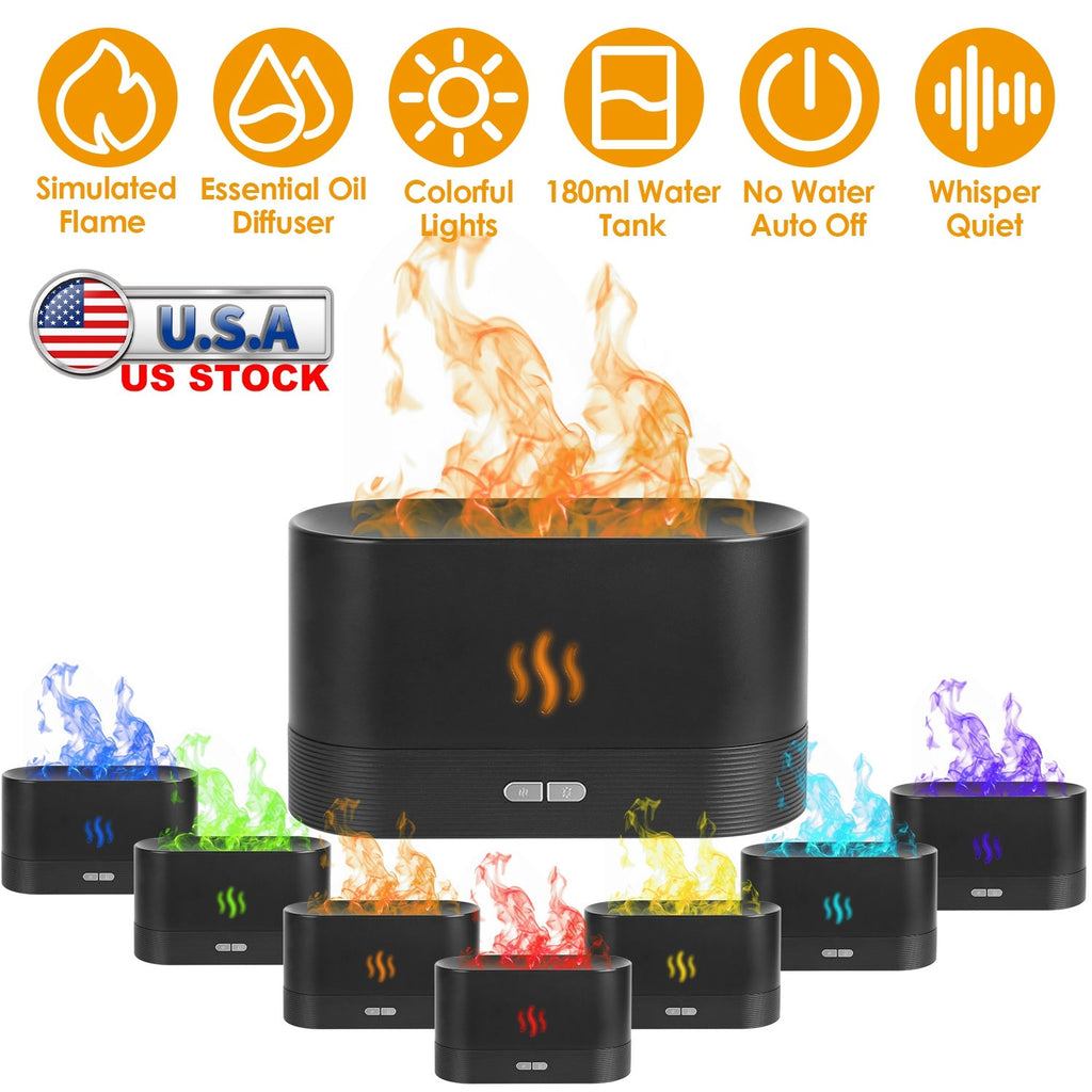 3D Flame Aroma Diffuser | Colorful Lights | Auto Shut-Off