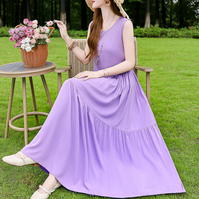 Robe d'été en soie et coton à porter en extérieur