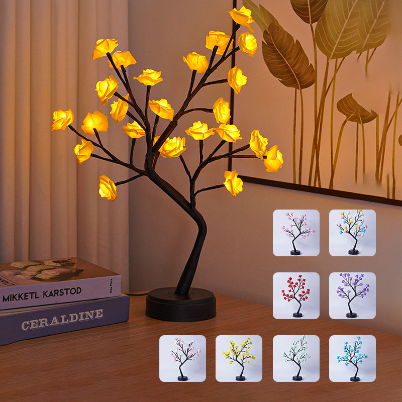 Rose flower tree fairy night light