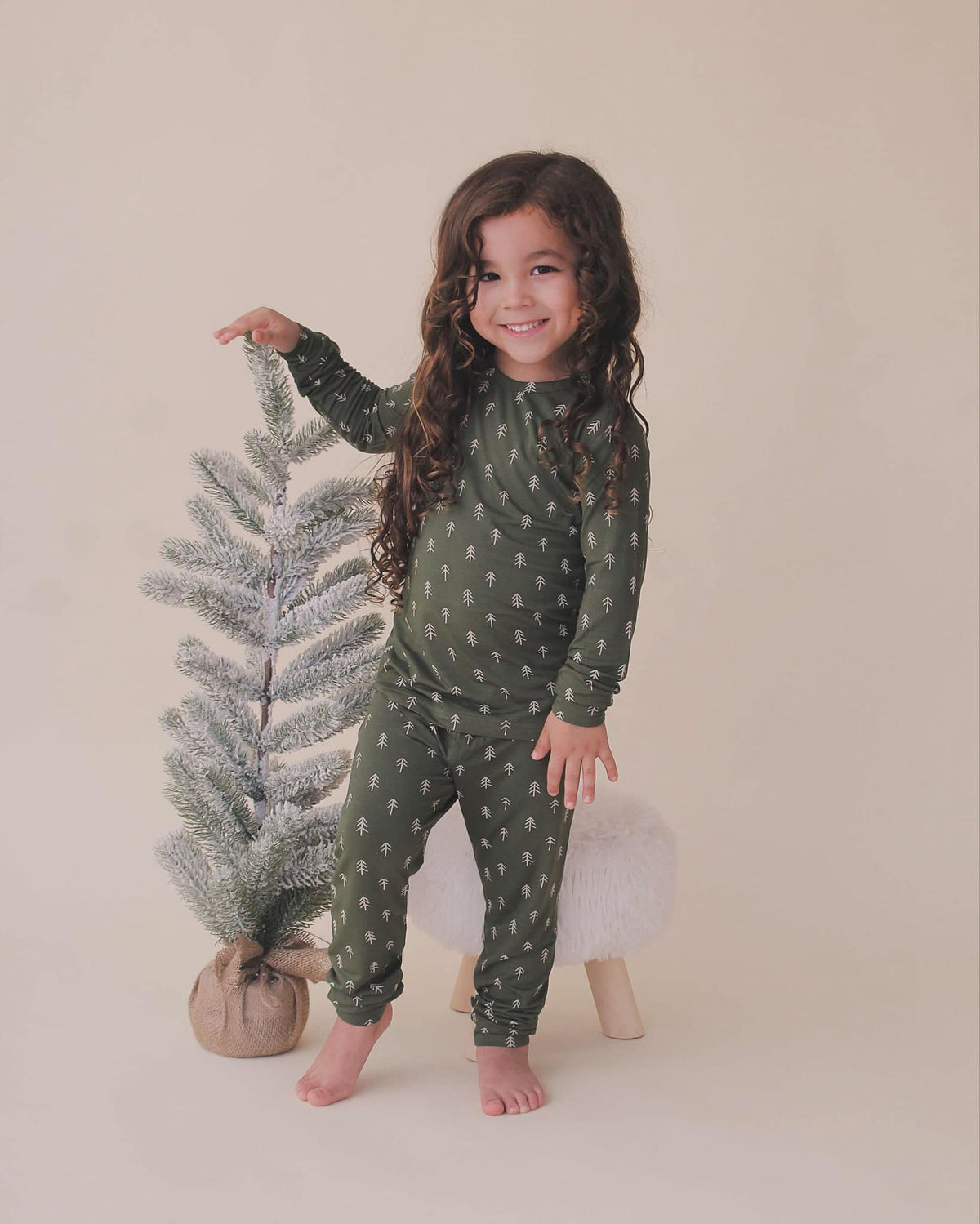 Kids Christmas Tree Bamboo Pajamas – 2 Piece Set
