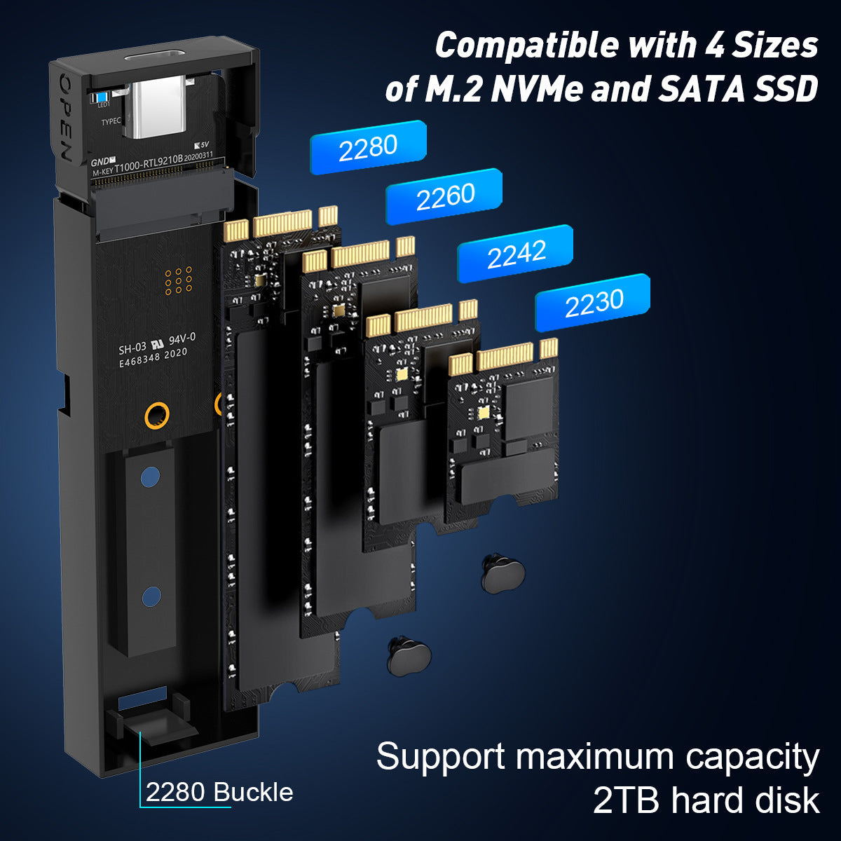 10Gbps Dual Protocol M.2 Hard Disk Enclosure NVME