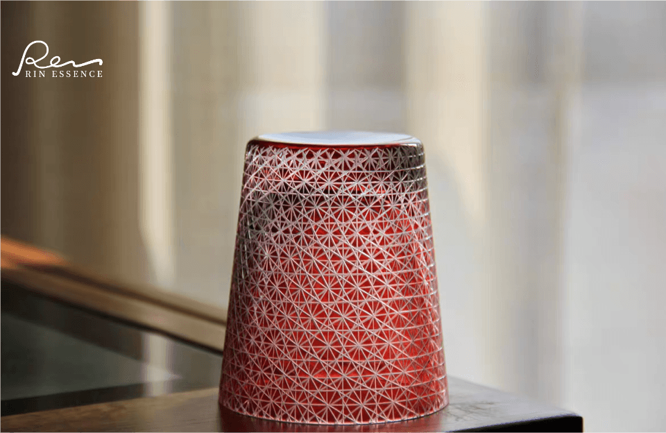 Satsuma Red Kiriko Crystal Glass | Chrysanthemum Cut | Single or Pair