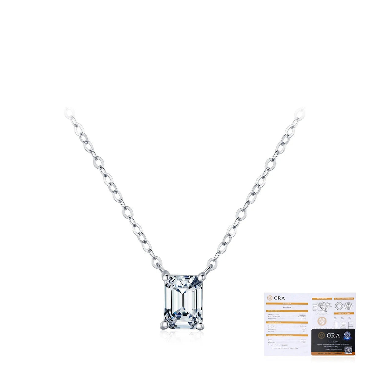 Geometric Moissanite Pendant Necklace | Sterling Silver
