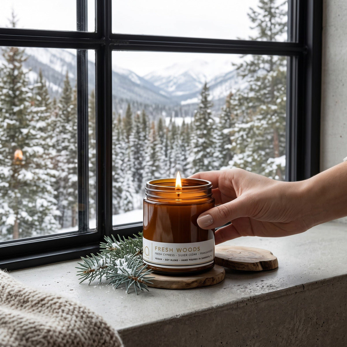Fresh Woods Soy Blend Candle — Pine, Balsam, Fir & Cedar