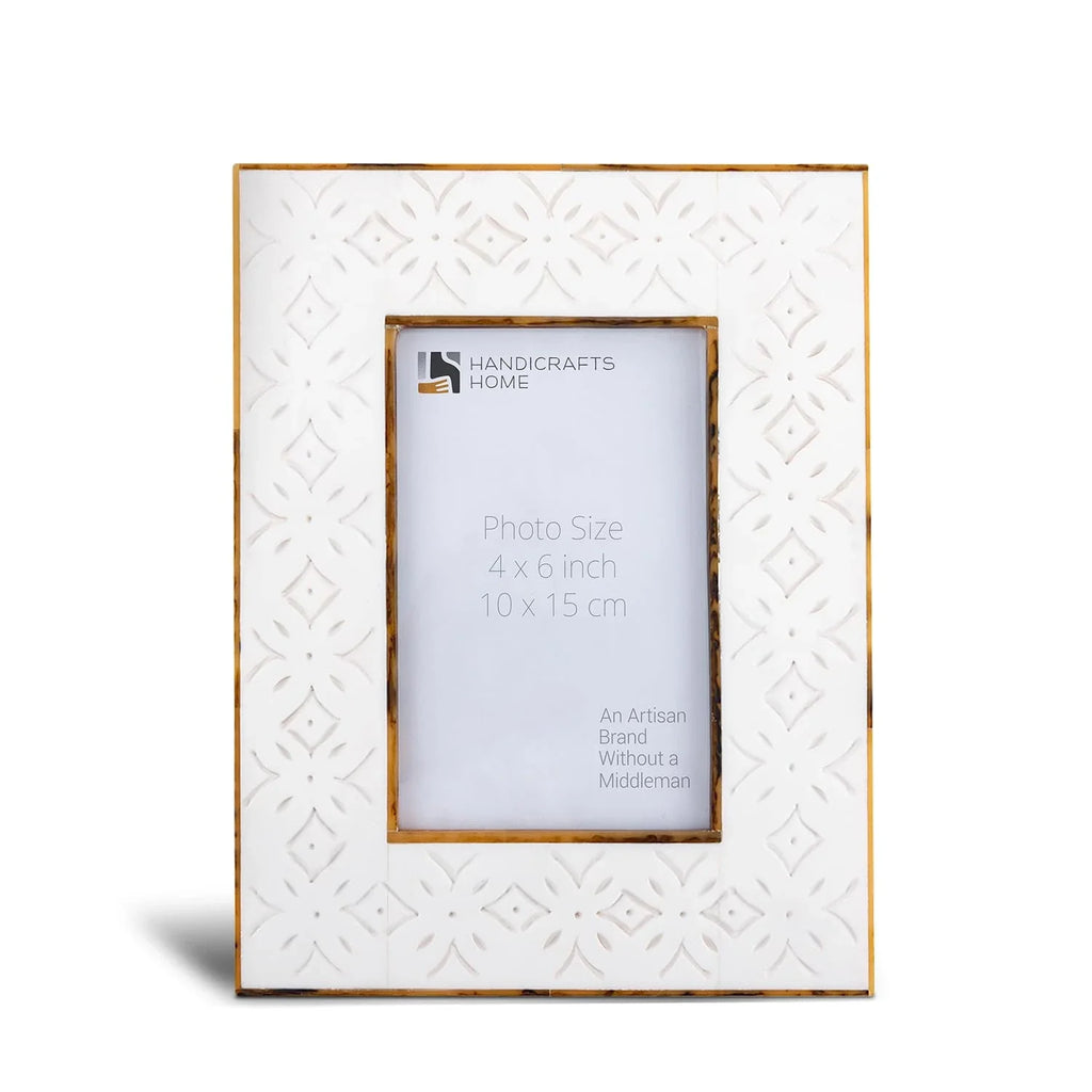 White resin inlay picture frame, 4x6, 5x7 and 8x10