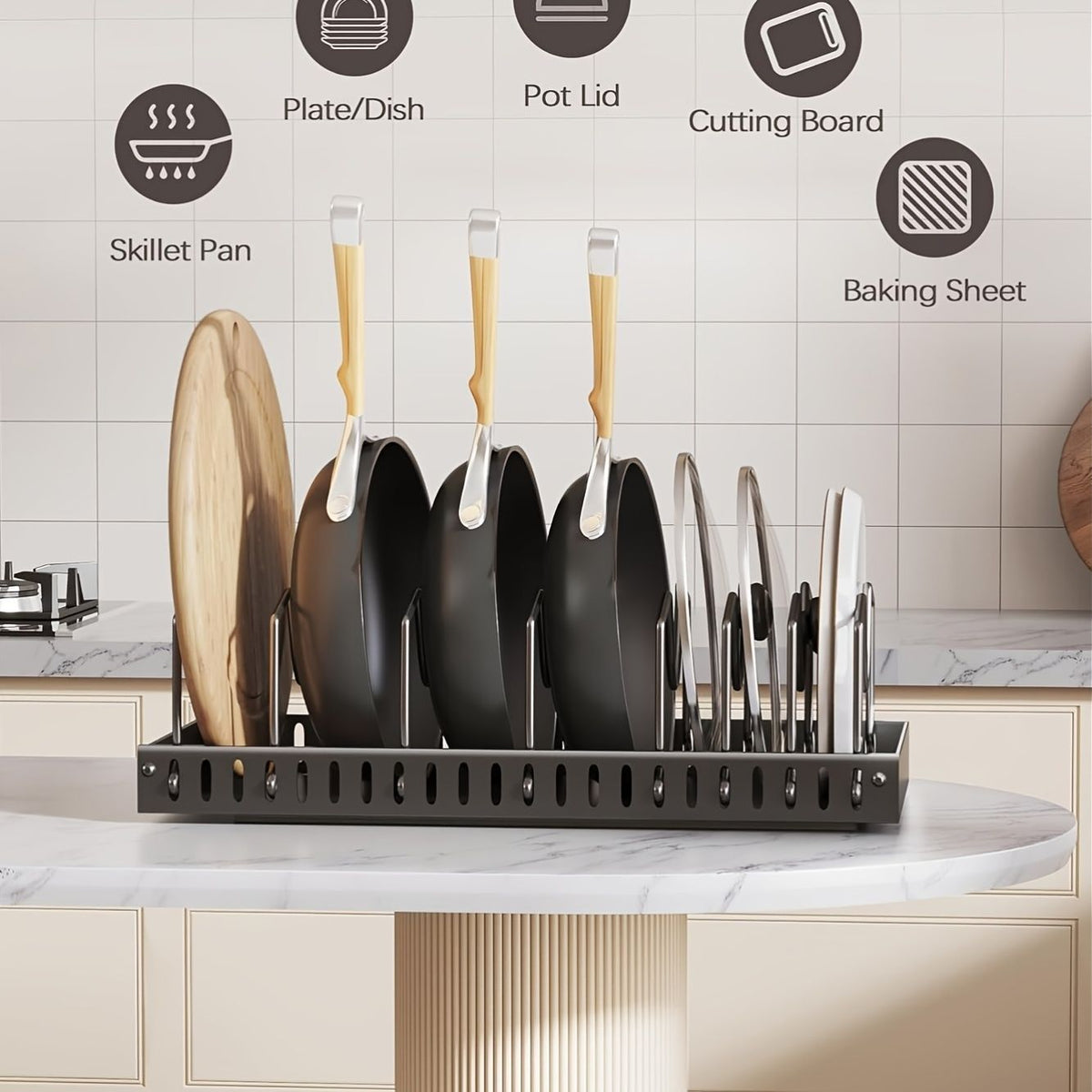 Sliding Lid Pull-Out Pot and Pan Storage Box