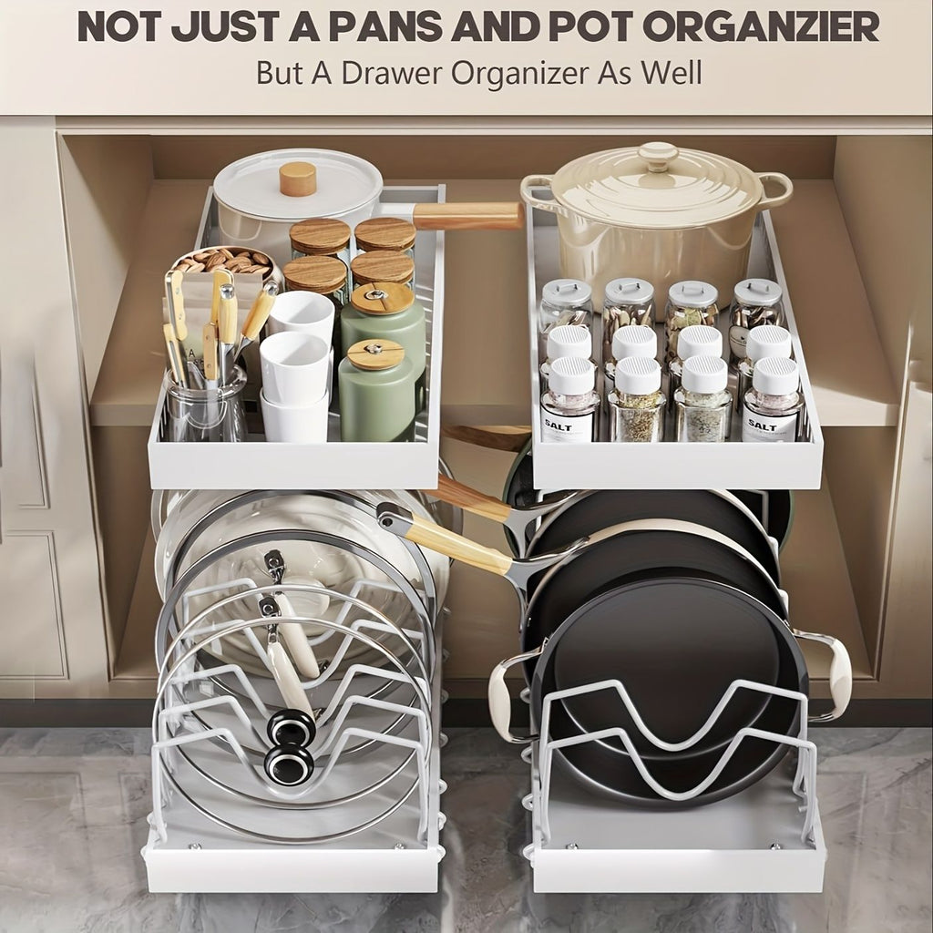 Sliding Lid Pull-Out Pot and Pan Storage Box