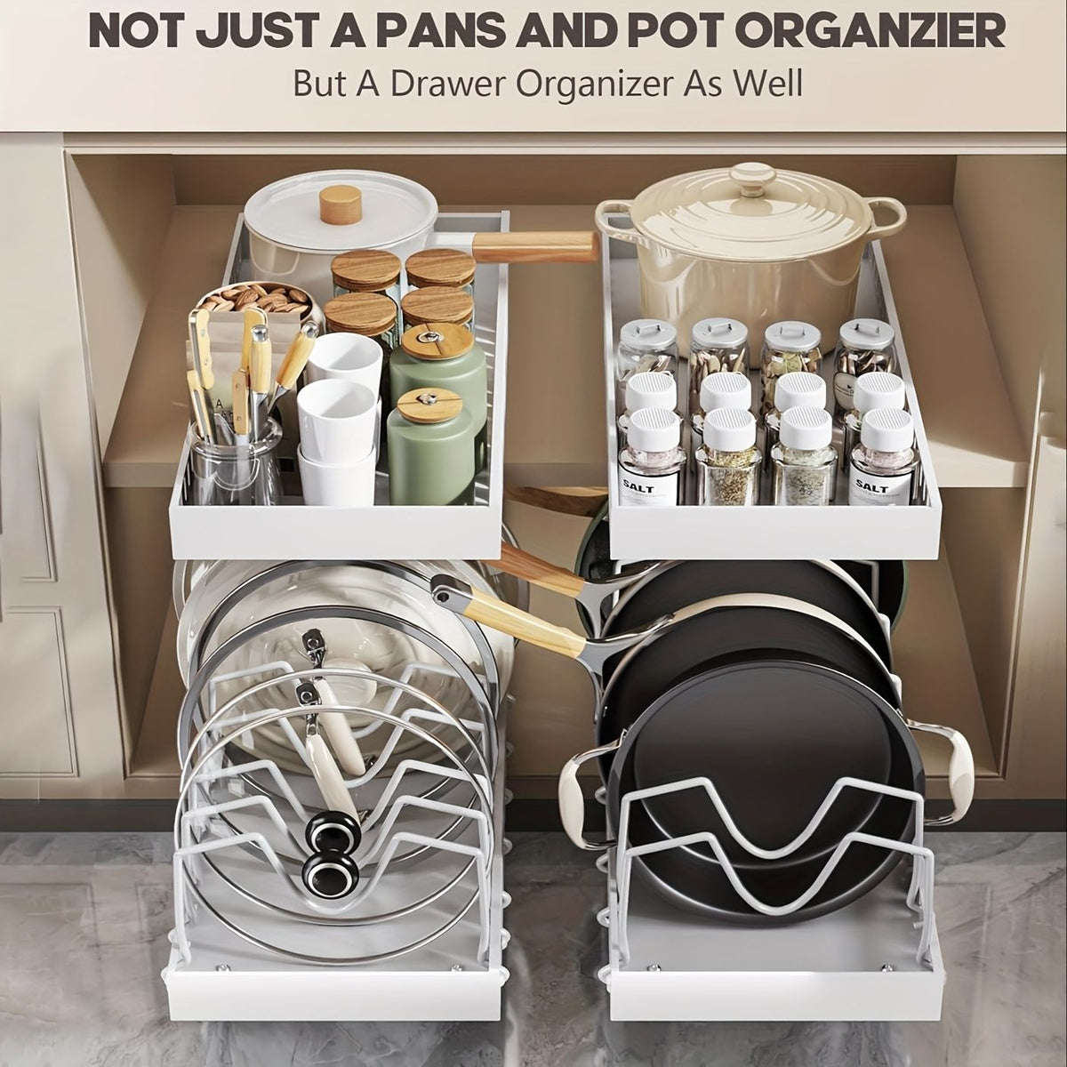 Sliding Lid Pull-Out Pot and Pan Storage Box