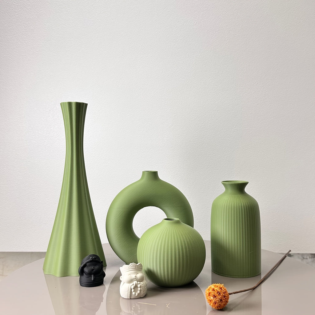 Olive Green Artistic Dried Flower Vase Set