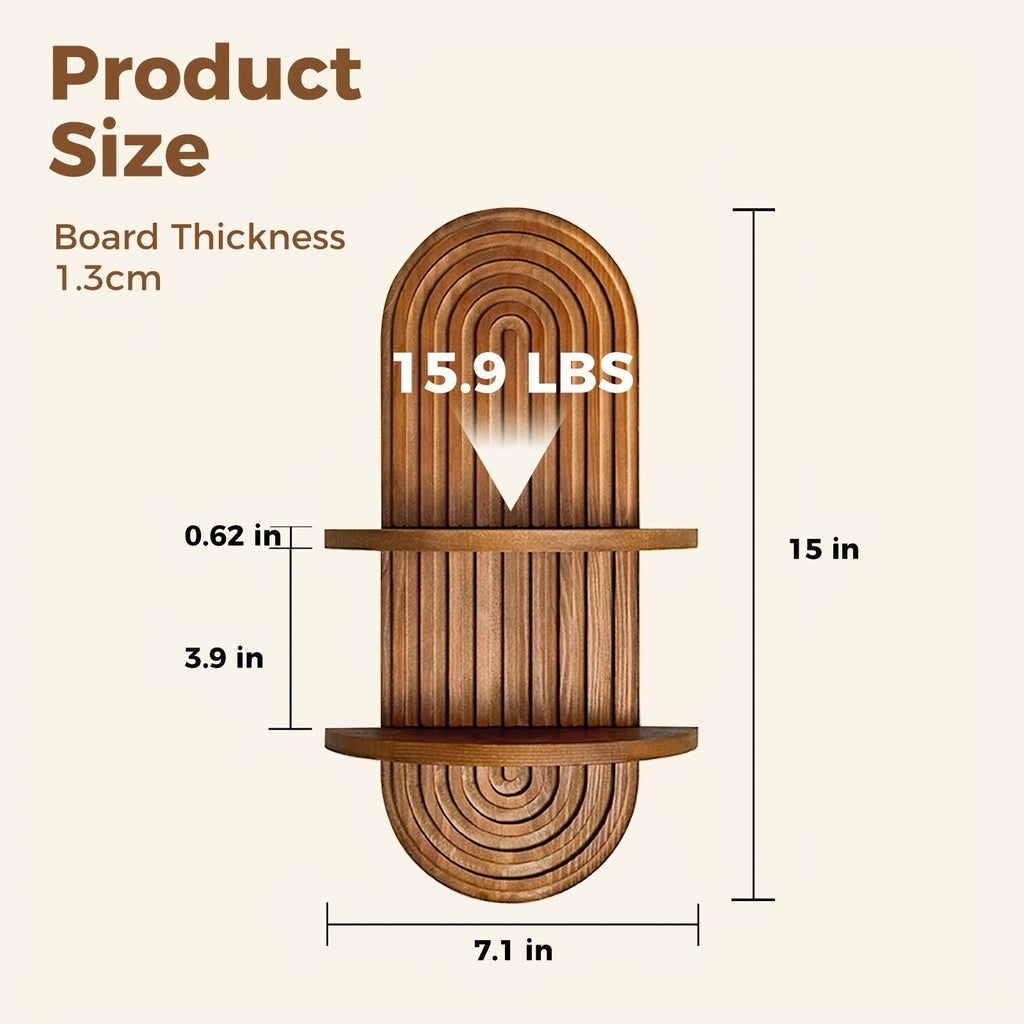 2-Tier Floating Wall Shelf Planter Holder