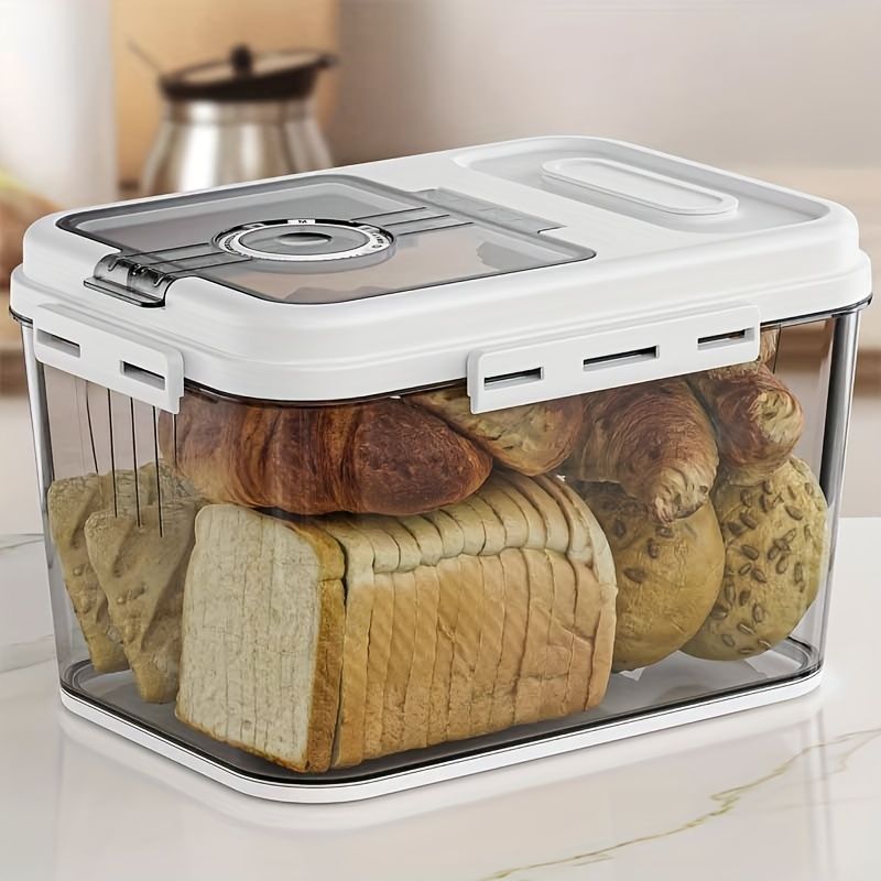 Airtight Bread Box with Time Recording Lid