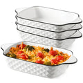 Rectangular Ceramic Baking Dishes Diamond Pattern