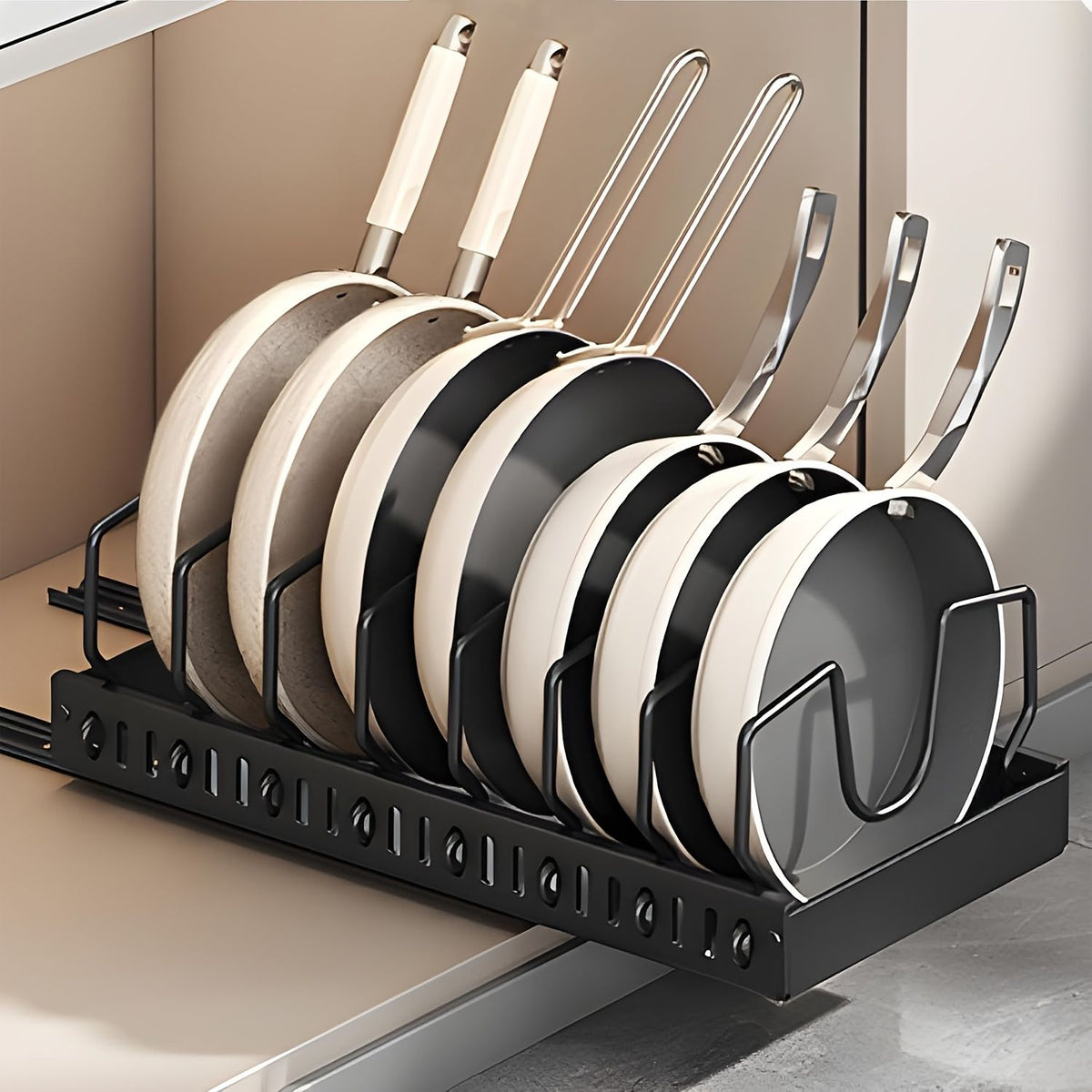 Sliding Lid Pull-Out Pot and Pan Storage Box