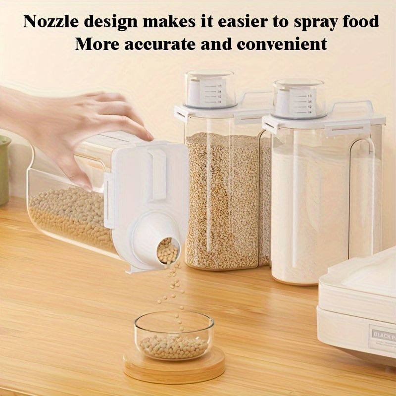 4-Piece Sealed Grain Storage Container Set with Pouring Port