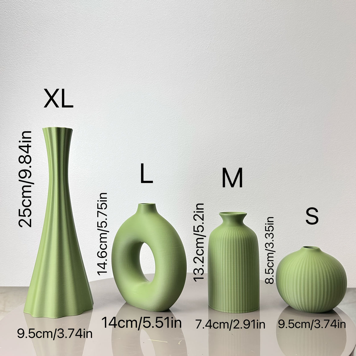 Olive Green Artistic Dried Flower Vase Set