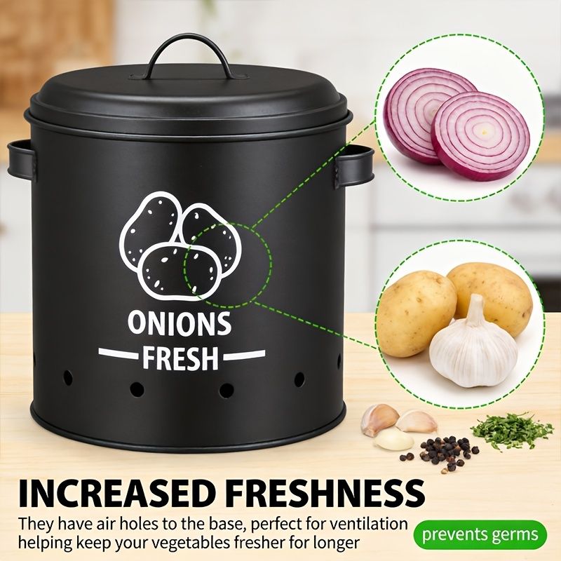 3-Piece Metal Vegetable Storage Set with Lids