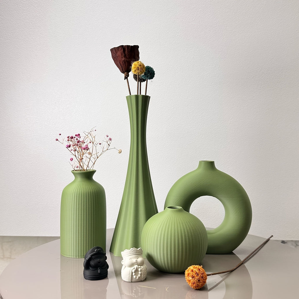 Olive Green Artistic Dried Flower Vase Set