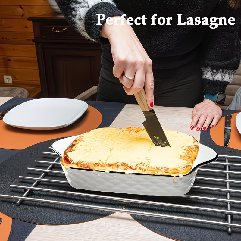 Rectangular Ceramic Baking Dishes Diamond Pattern