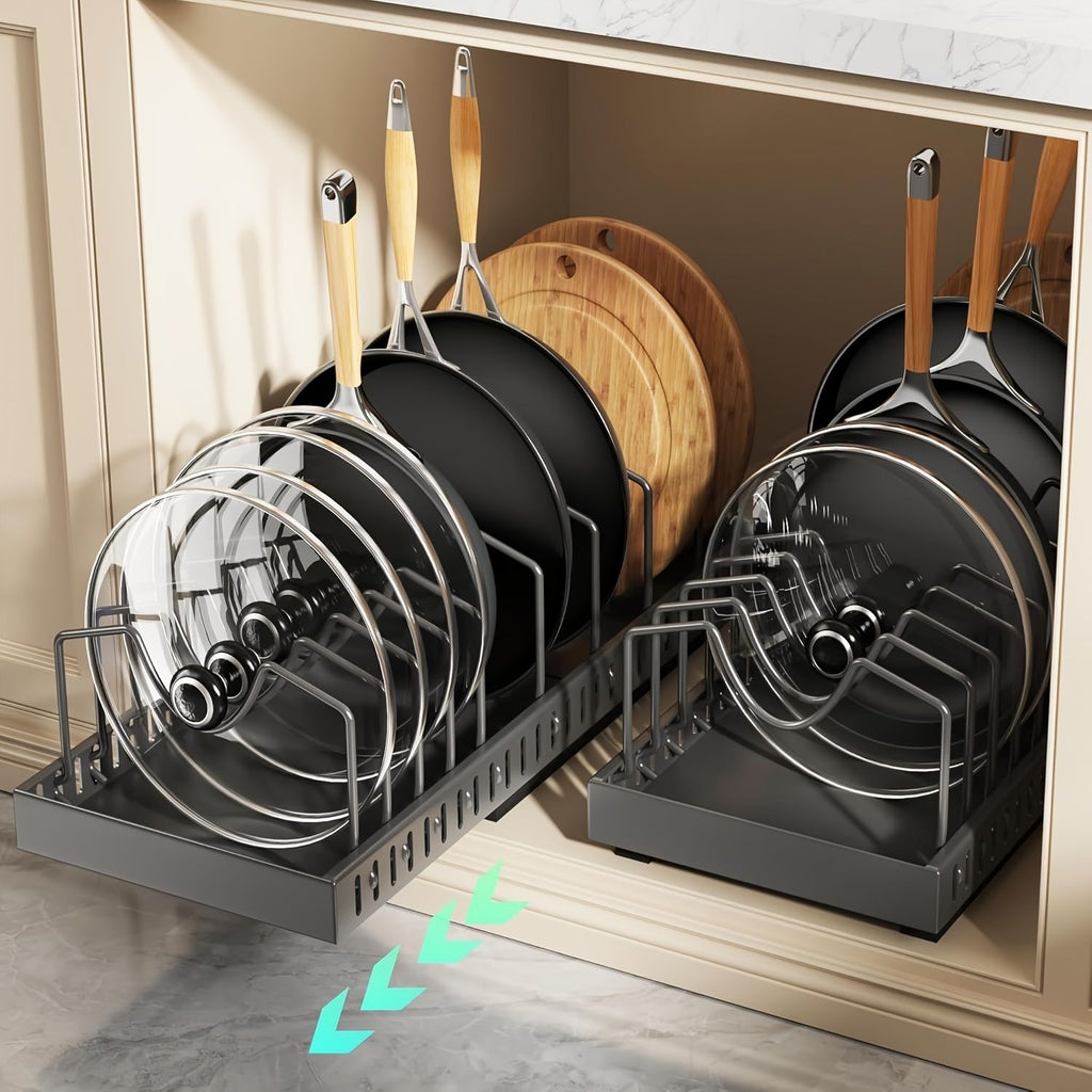 Sliding Lid Pull-Out Pot and Pan Storage Box