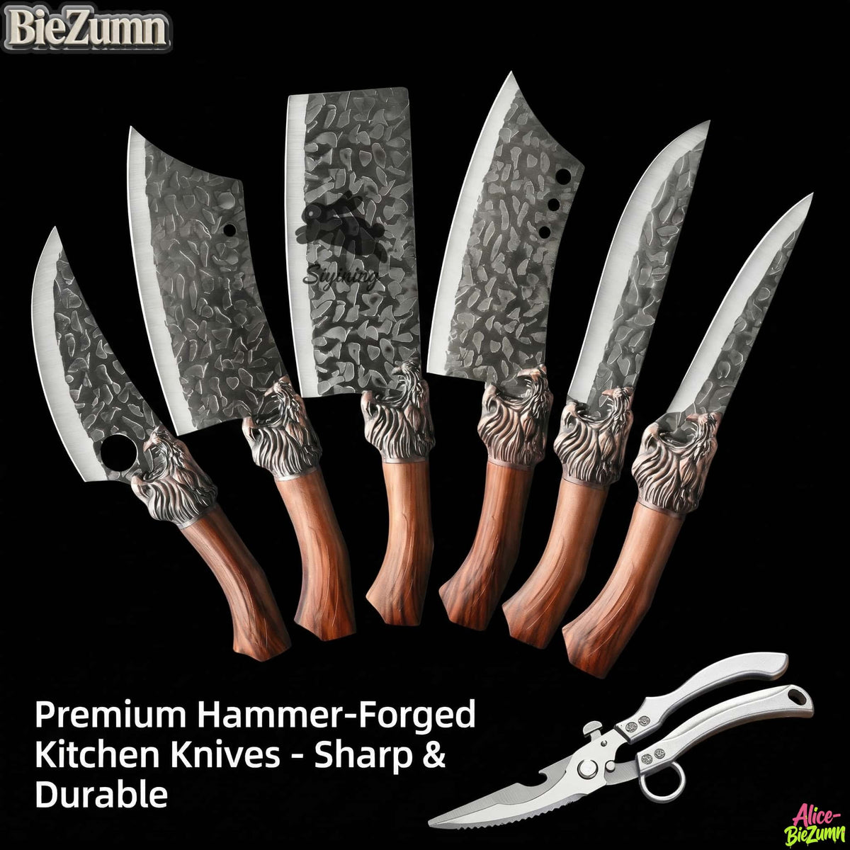 7-Piece Stainless Steel Kitchen Knife Set with Shears and Peeler