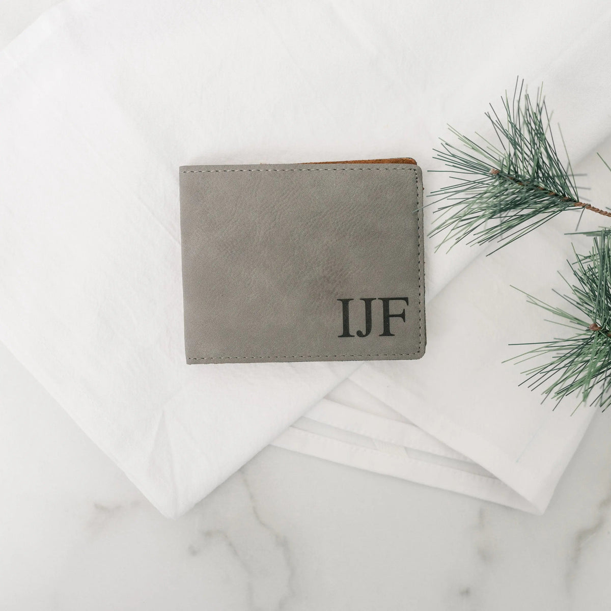Personalized Monogram Leather Wallet for Men