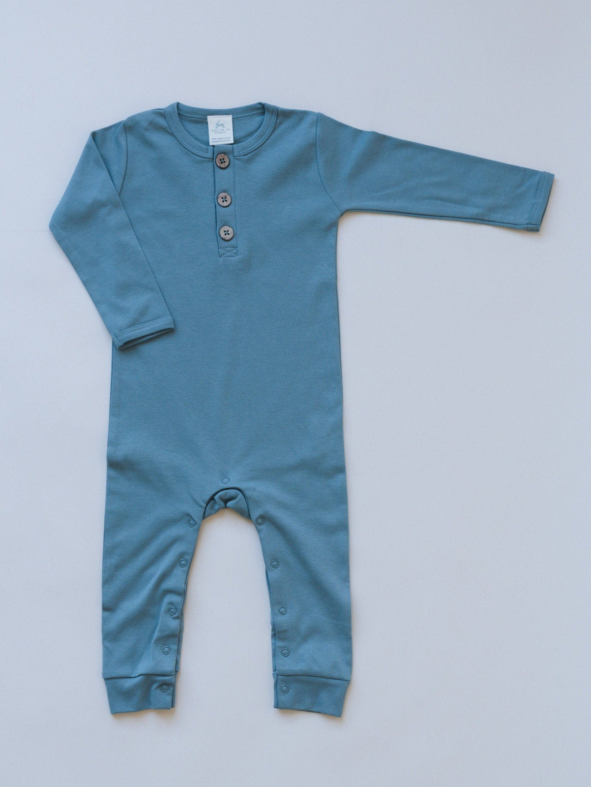 Organic Cotton Baby Henley Romper