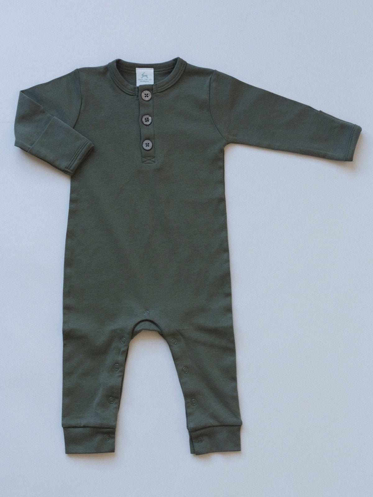 Organic Cotton Baby Henley Romper