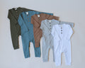 Organic Cotton Baby Henley Romper