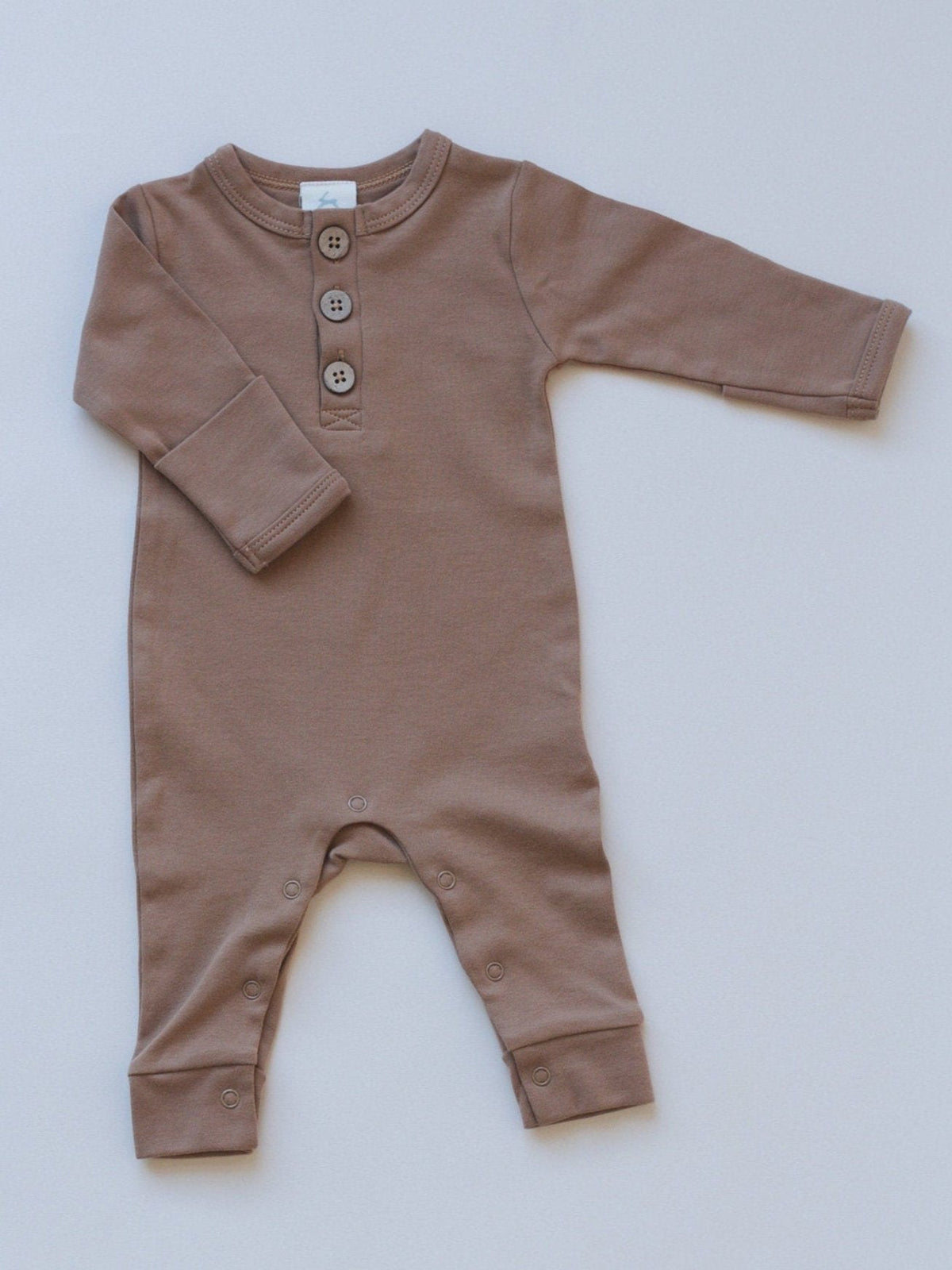 Organic Cotton Baby Henley Romper