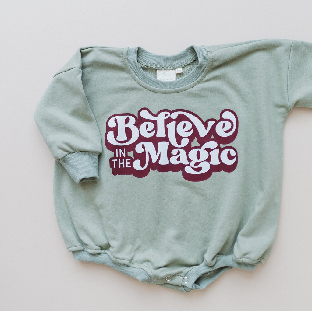 Believe in the Magic Christmas Baby Sweatshirt Romper