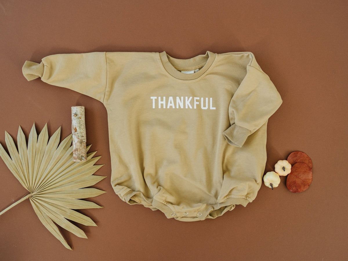 Thankful Baby Sweatshirt Romper