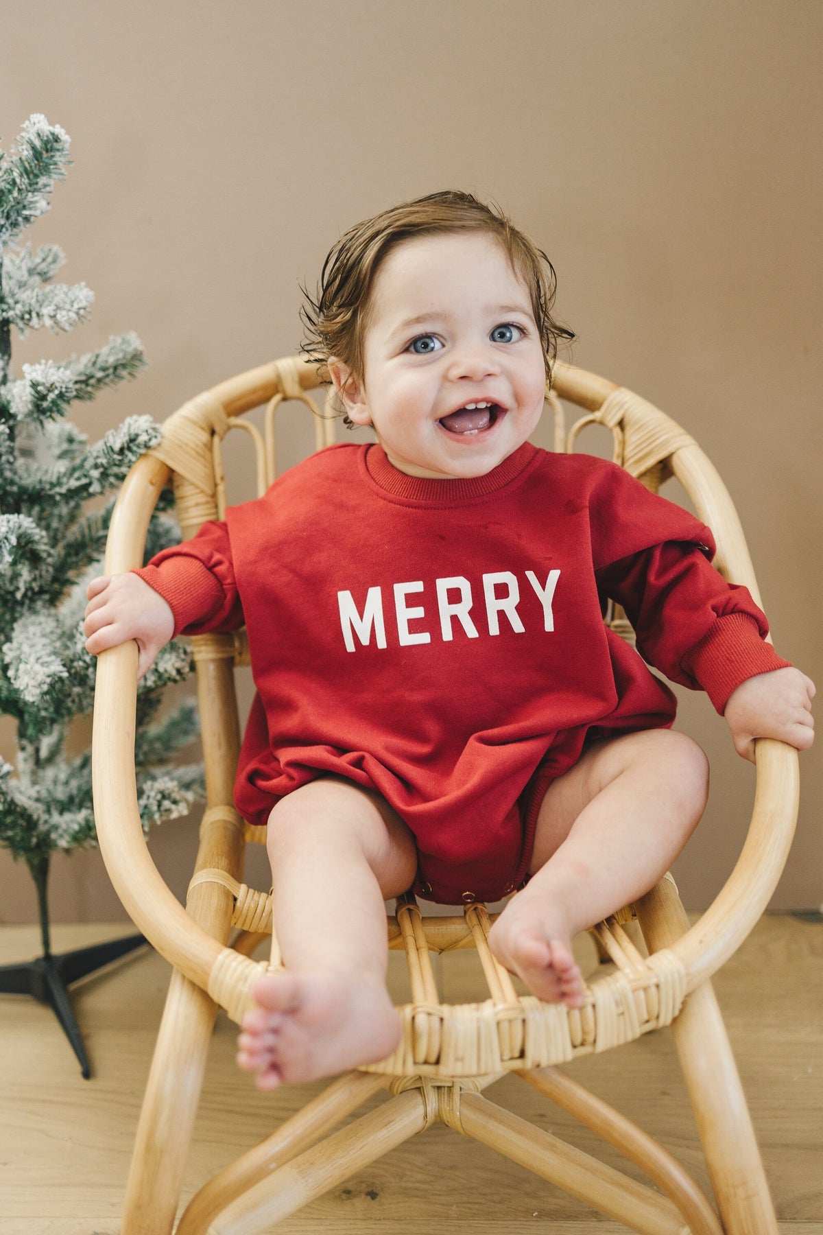 Merry Christmas Baby Sweatshirt Romper