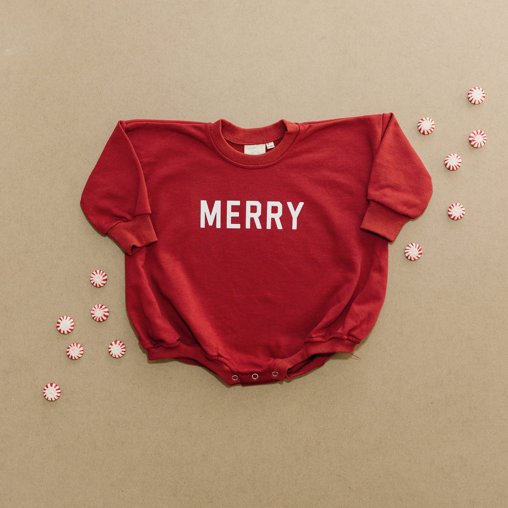 Merry Christmas Baby Sweatshirt Romper