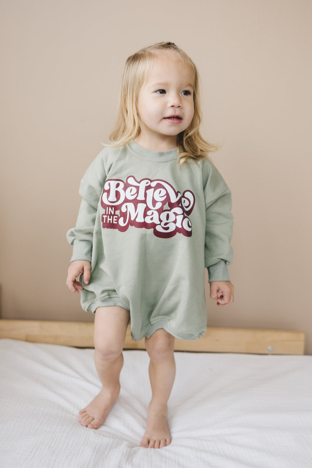 Believe in the Magic Christmas Baby Sweatshirt Romper