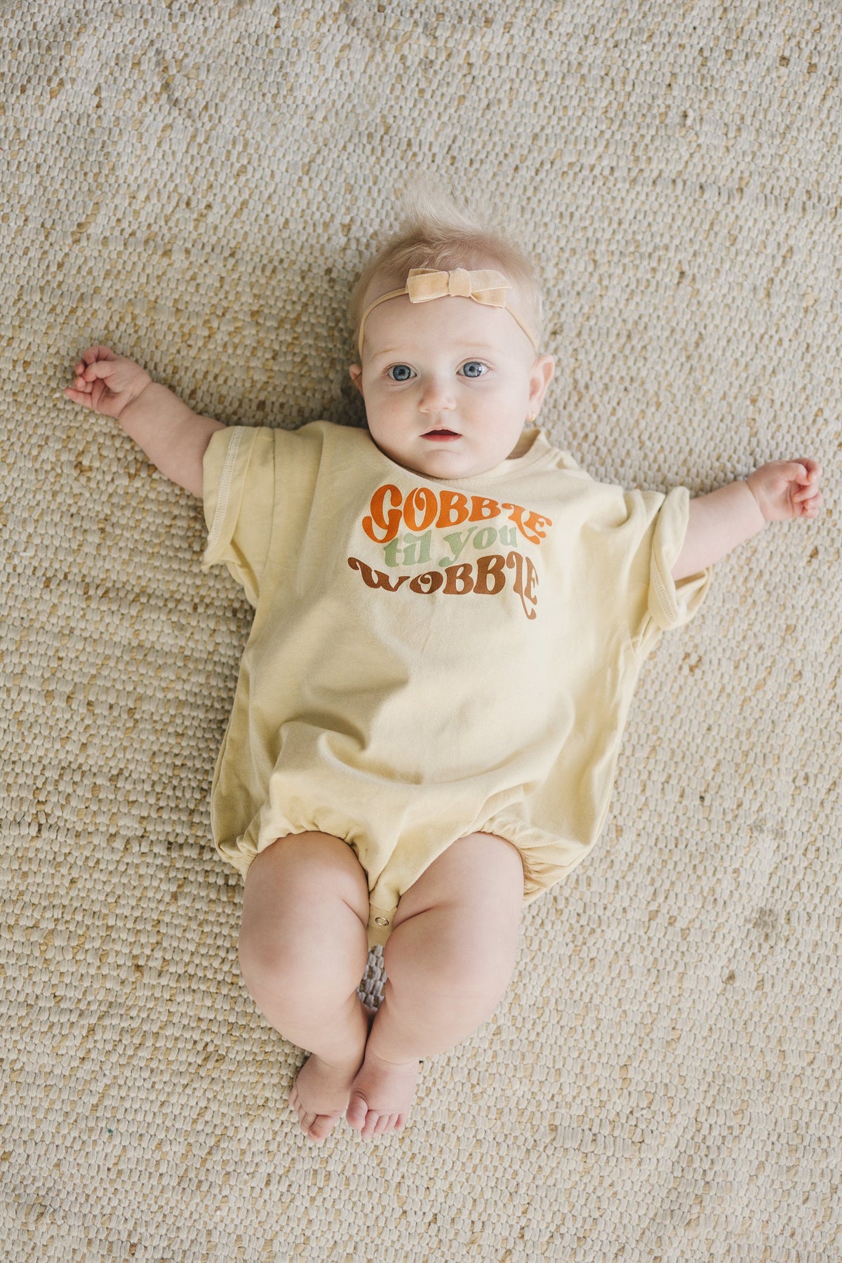 Gobble Til You Wobble Thanksgiving Baby T-Shirt Romper