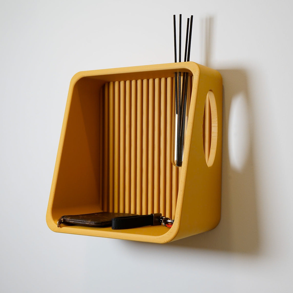 Modern Ribbed Floating Wall Shelf