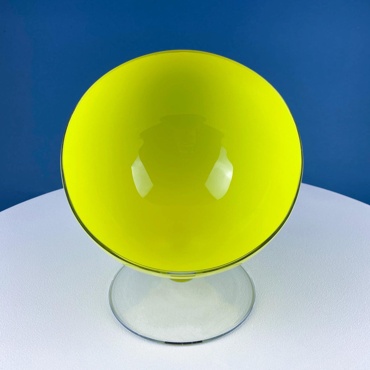 Hand-Blown White & Clear Art Glass Vase | Swirl Handle