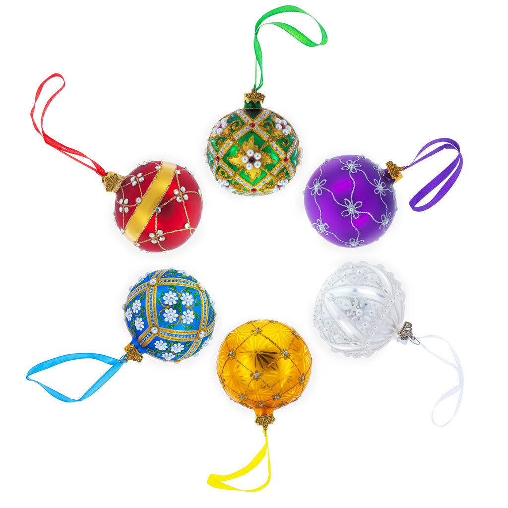 Jeweled Snowflake Red Glass Christmas Ornament | 3.25"