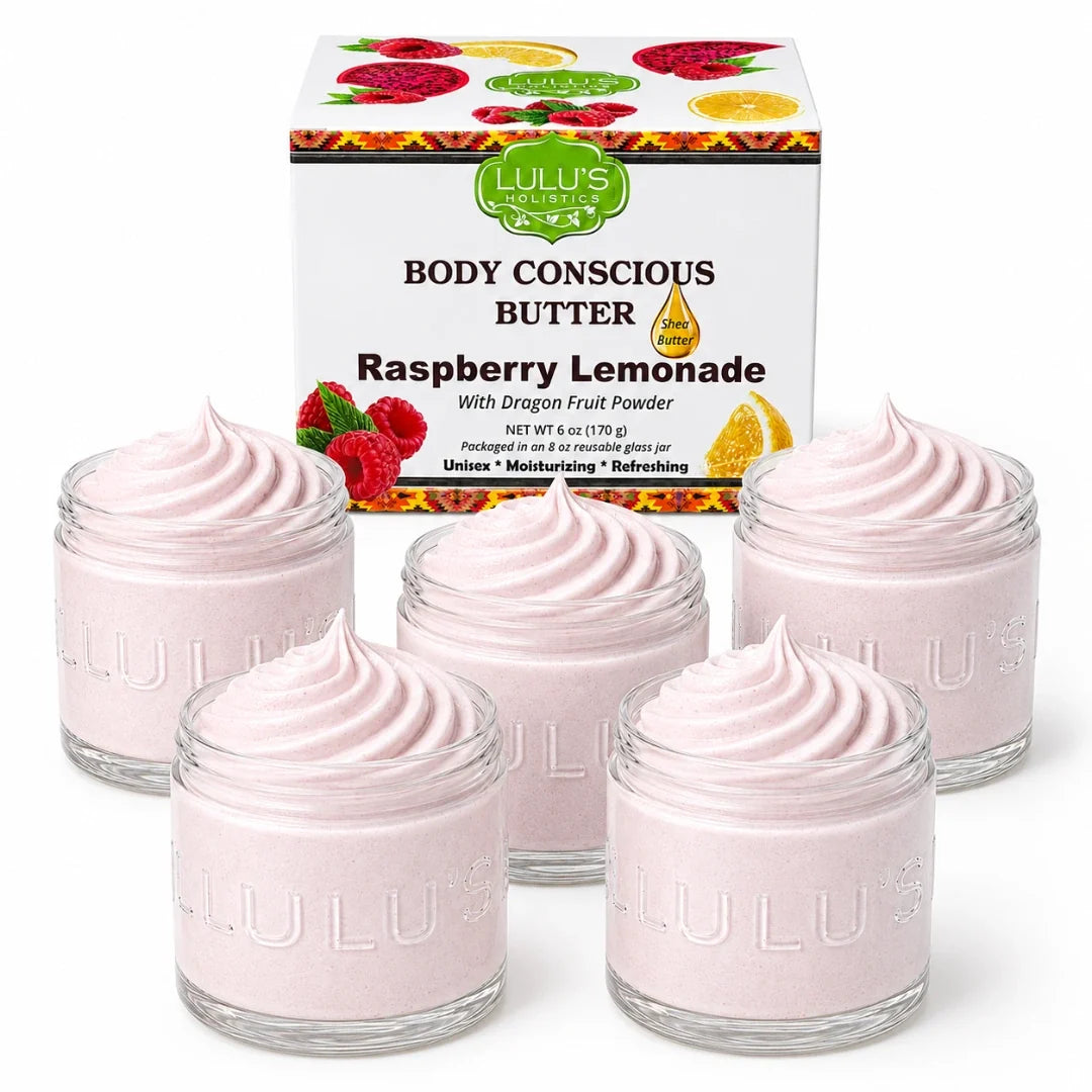 Lulu's Holistics Raspberry Lemonade & Dragon Fruit Whipped Body Butter – Gentle Exfoliation & Deep Moisture