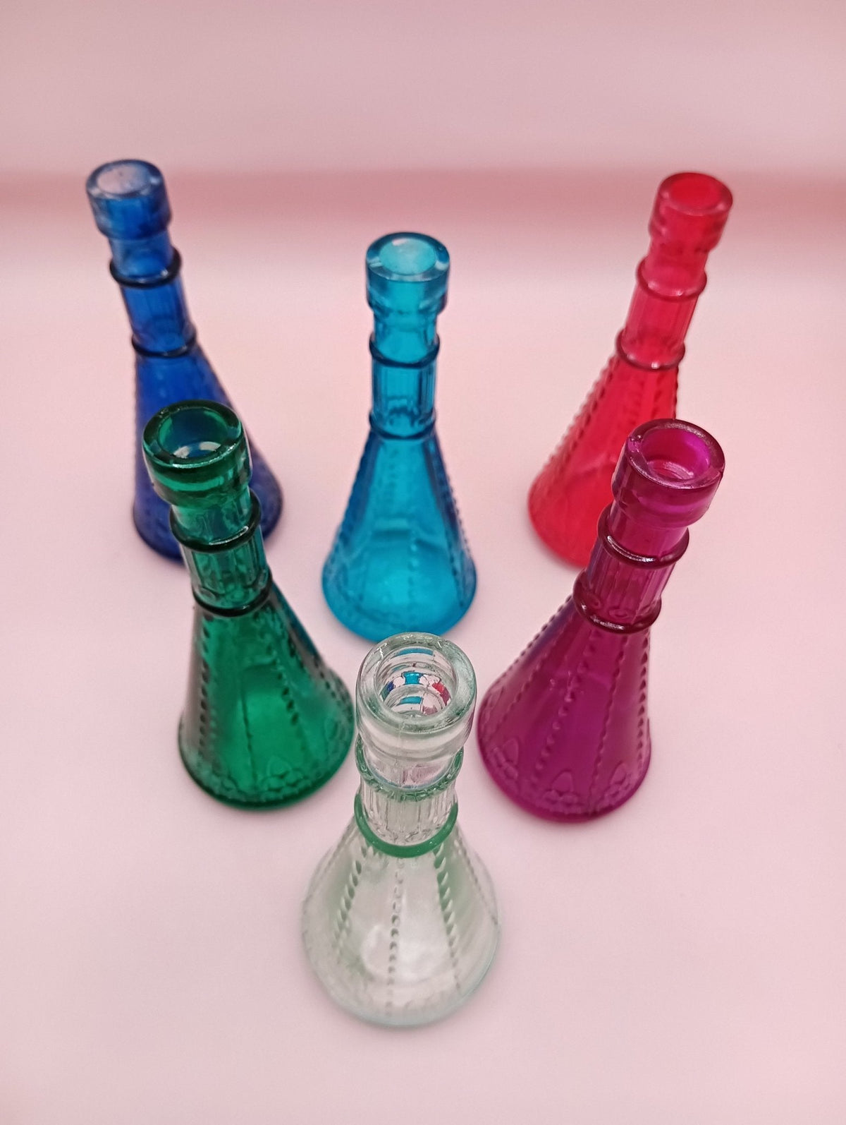 Mini Apothecary Glass Bottle Bud Vase | 4.8" | 7 Colors