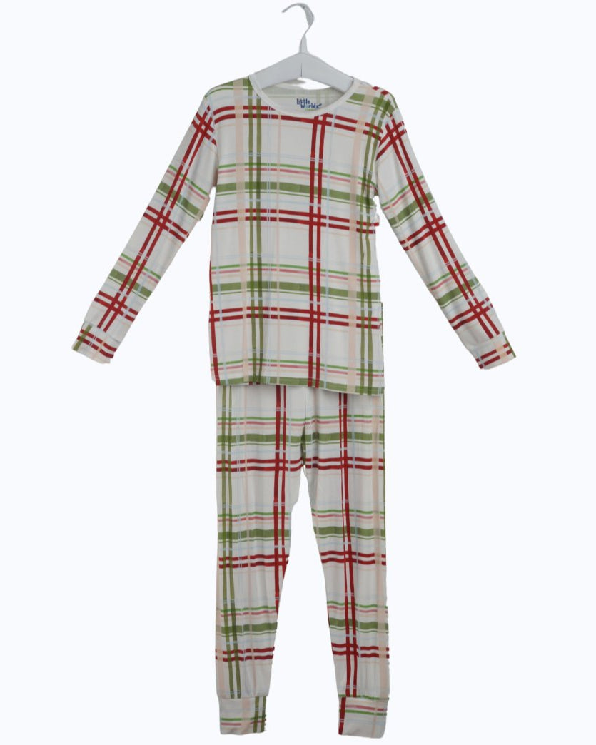 Kids Plaid Christmas Bamboo Pajamas – 2 Piece Set