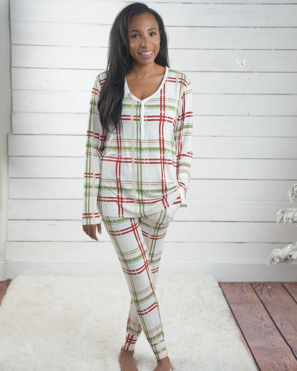 Women's Plaid Christmas Pajama Set – Family Matching