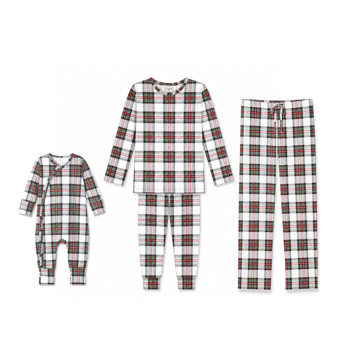 Christmas Plaid Family Matching Bamboo Pajamas – Kids Sets, Adult Pants & Baby Romper