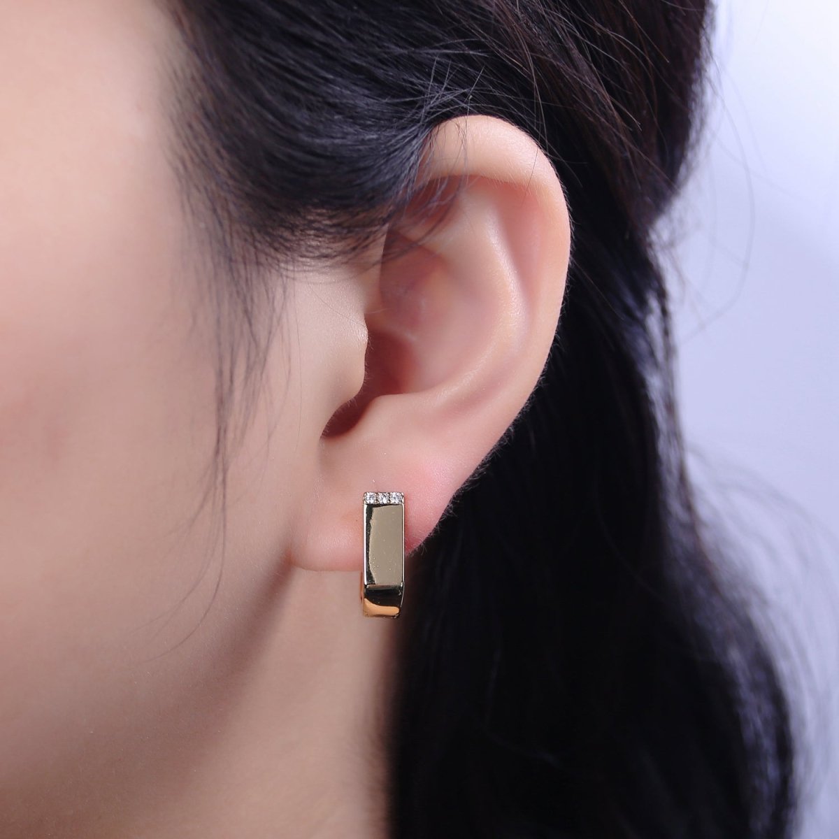 Thick Gold Oval Hoop Earrings, Hypoallergenic